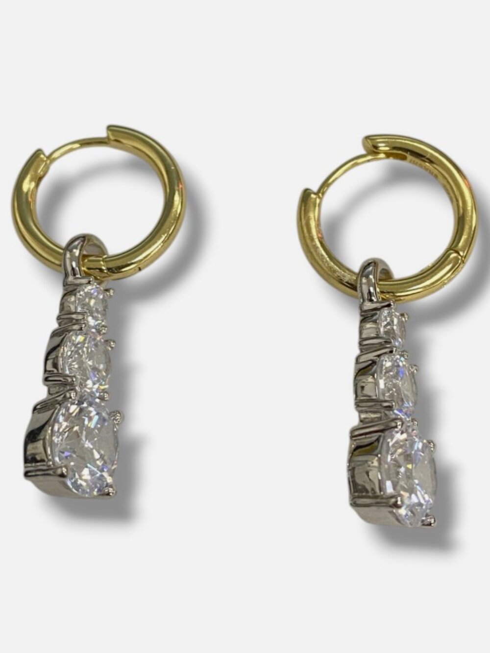 Shashi Women's 14K Gold Plated Solita Cubic Zirconia Huggie Hoop Earrings